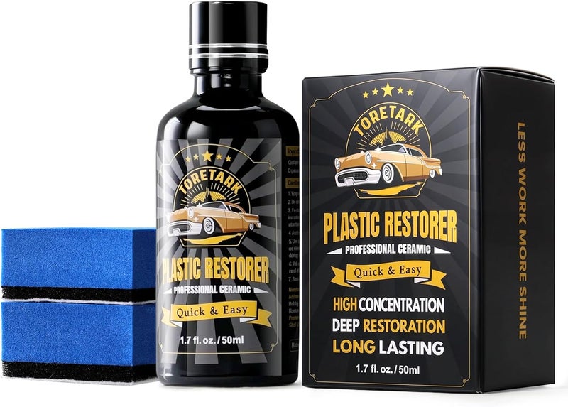 toretark Plastic Restorer for Cars, Not a Dressing, Black Trim Restorer, Ceramic Crystal Coating Highly Concentrated, Lasting Up to 6 Months+ with UV Protection, Restore Automotive Exterior Protectant - Image 1